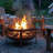 Beahr Fishing 30" Bronze Finish Steel Fire Pit with Spark Screen and Poker