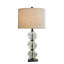 Ensemble de 2 lampes de table Airo, sphères de verre empilées, abat-jour brun, métal noir