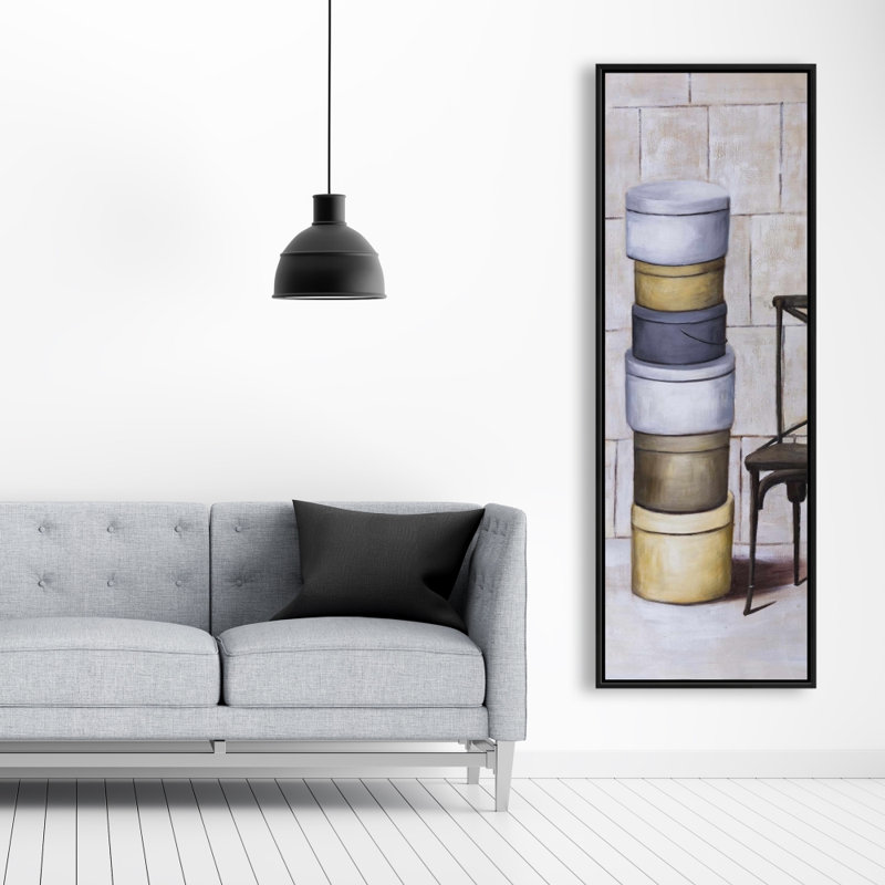 Vieilles boîtes à chapeaux - Toile encadrée brune pour la décoration intérieure