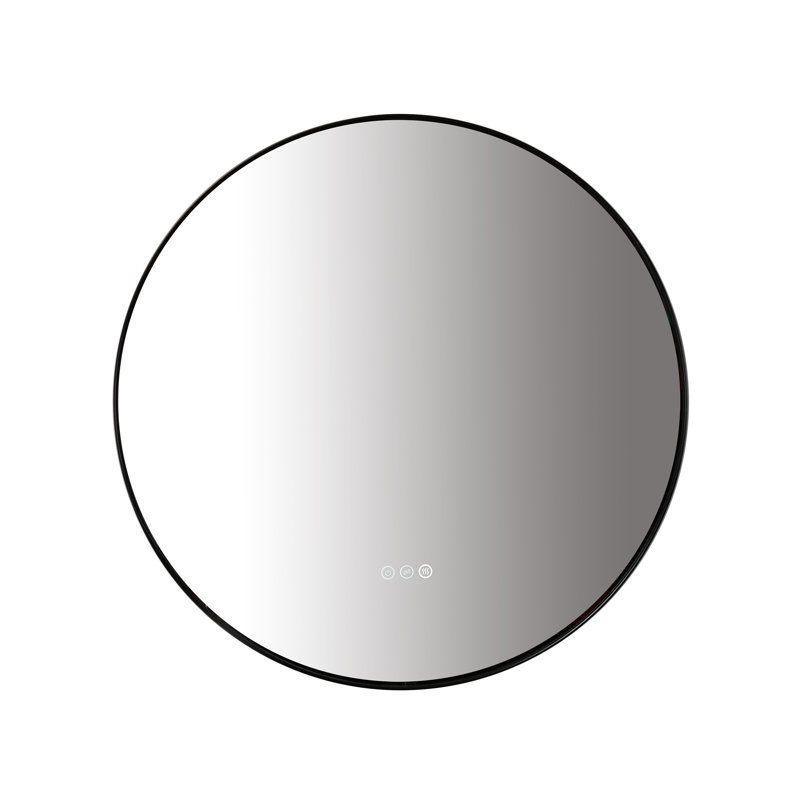 Shell LED Mirror, 29.52" x 29.52", Round, Matte Black