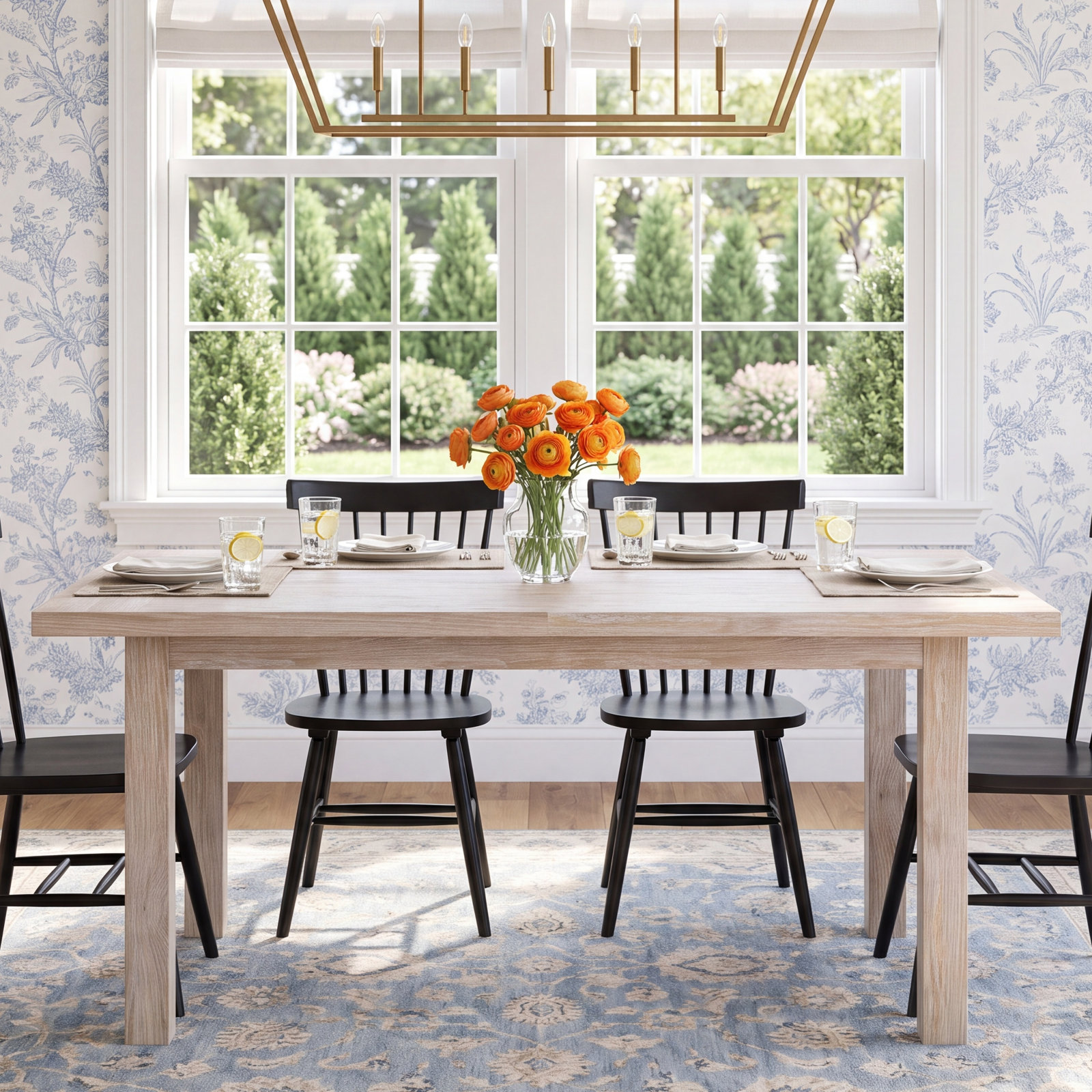 Lana 60" Extendable Oak Dining Table, Natural