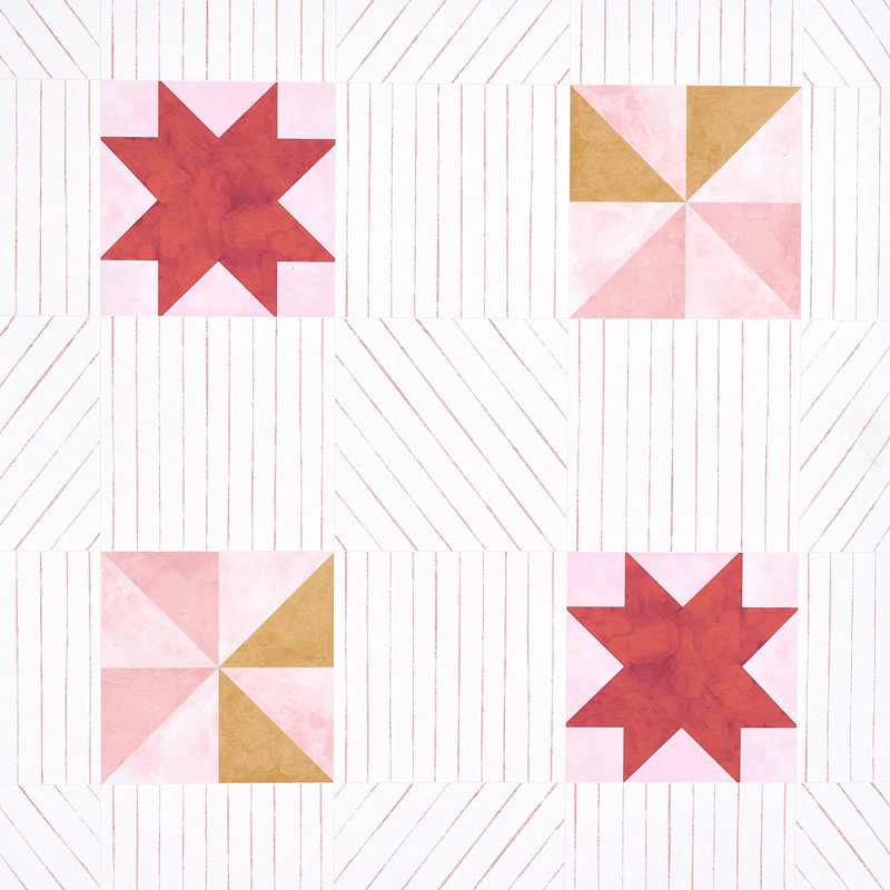 Schumacher x Backdrop Alexander Wallpaper, Red/Earthy Pink