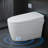 White Smart Toilet Seat With Manual Lid & Dual Flush Function | Auto Flush, Seat-Warming, Night Light, Led Display, Remote Control For Home, Hotel, Office