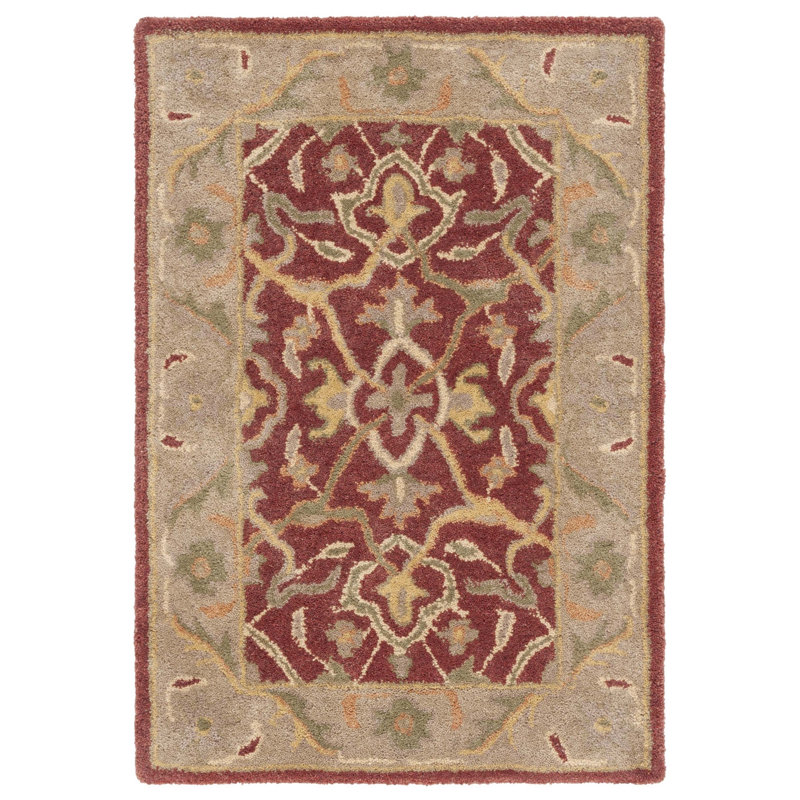Traver Hand Tufted Wool Oriental Rug, Rectangle 2' x 3'