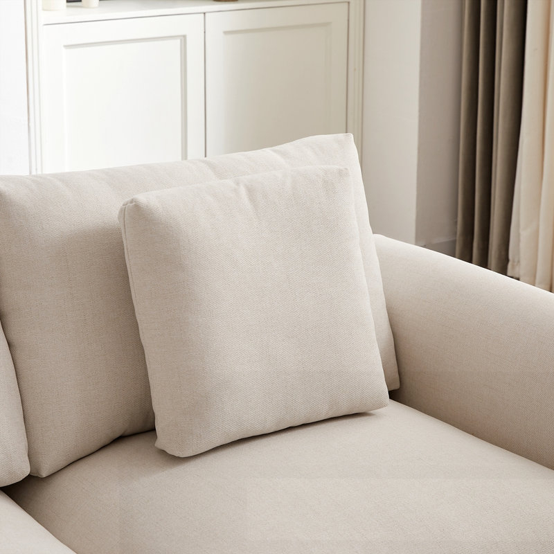 Canapé modulaire 102,2 pouces avec repose-pieds, Beige