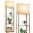 Floor Lamp With Shelves, Modern Standing Lamp With Wireless Charger, 1 Drawer And 2 Usb Ports & 2 Power Outlet-810929192