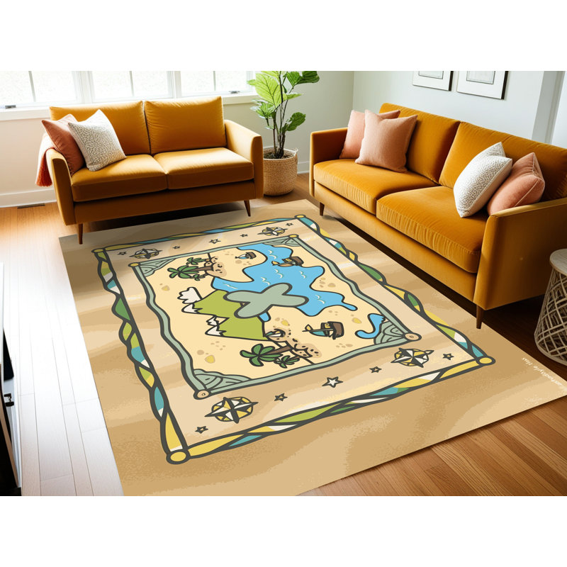 Tapis lavable pour enfants Longshore Tides Pirates Ocean_Pir022, Rectangle 4pi x 6 pi