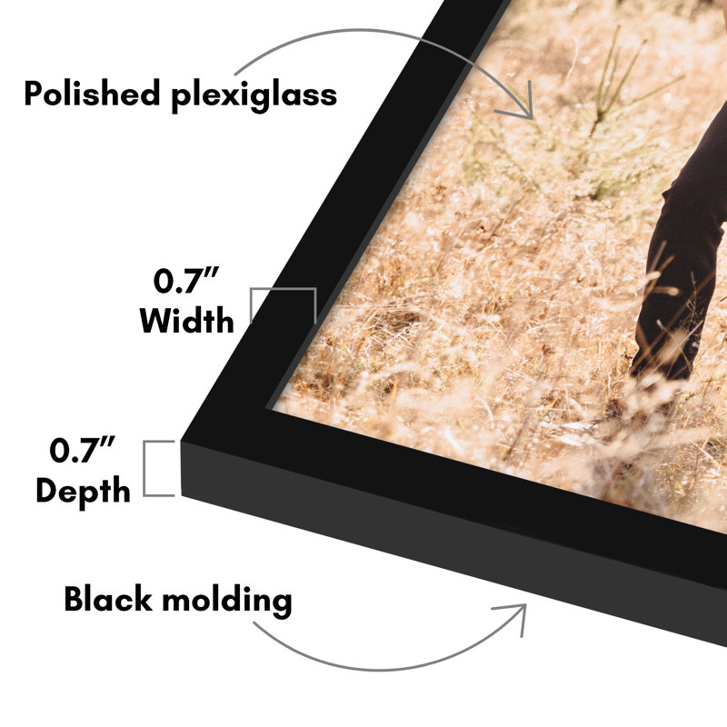 Cadre photo Americanflat - Cadre pour affiche à bordure mince avec plexiglas, Black, 24" x 36"