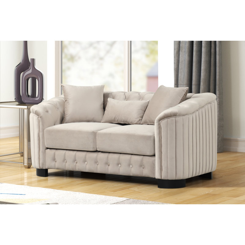 Jaselyn 64'' Velvet Loveseat, Caffe