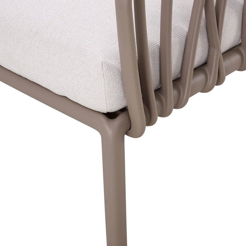 Méridienne de jardin pour canapé d'extérieur avec coussins moelleux pour l'extérieur, Blanc