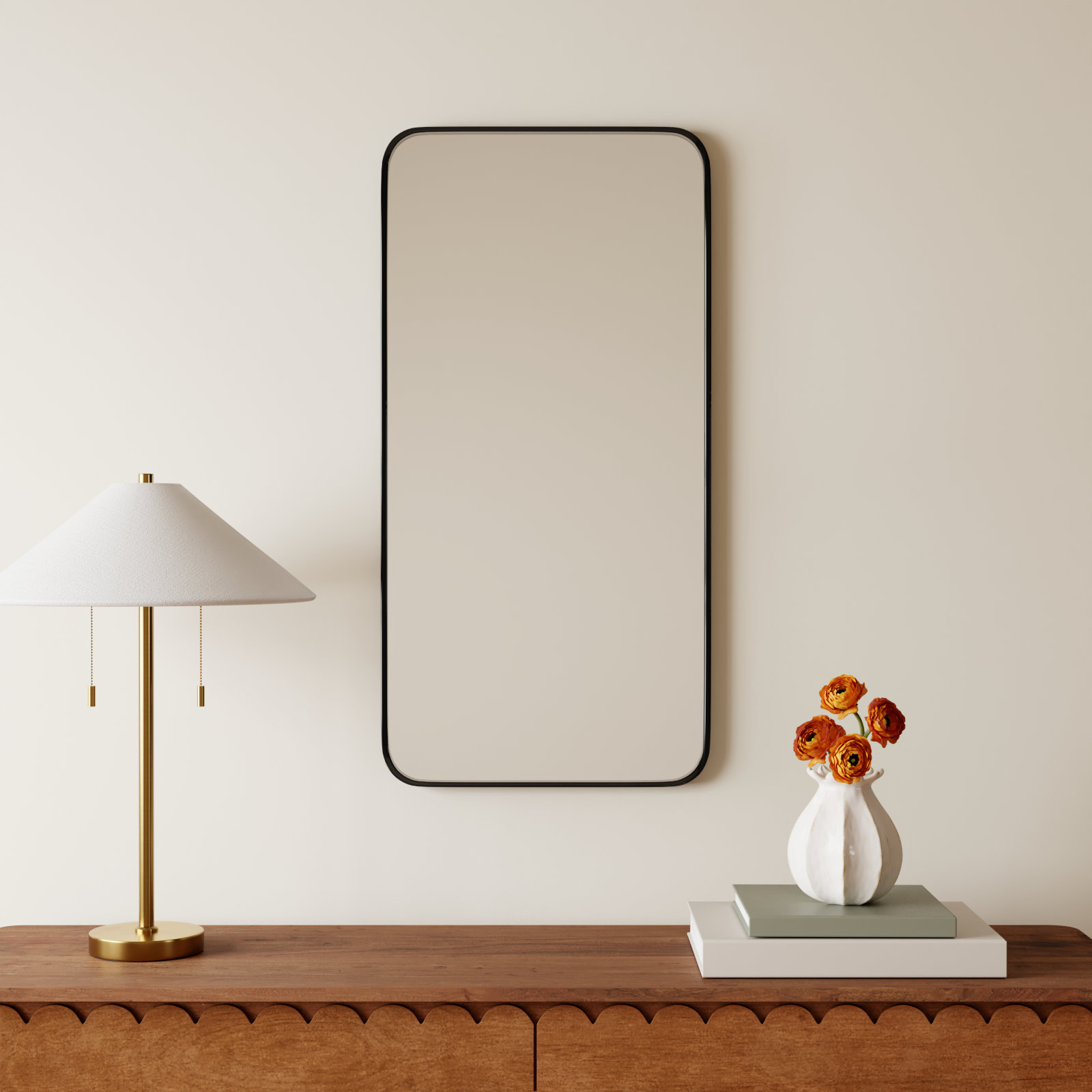 Sabine Accent Mirror, Black, 36'' H x 18'' W