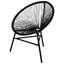 Chaise d'extérieur, rotin poly noir, acier thermolaqué, forme ronde