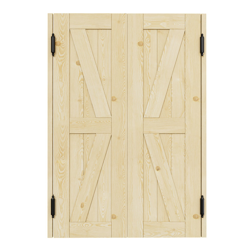 Porte d'entrée pour porche en bois massif, 32 po x 42 po