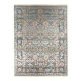Handmade Cotton and Silk Floral Area Rug