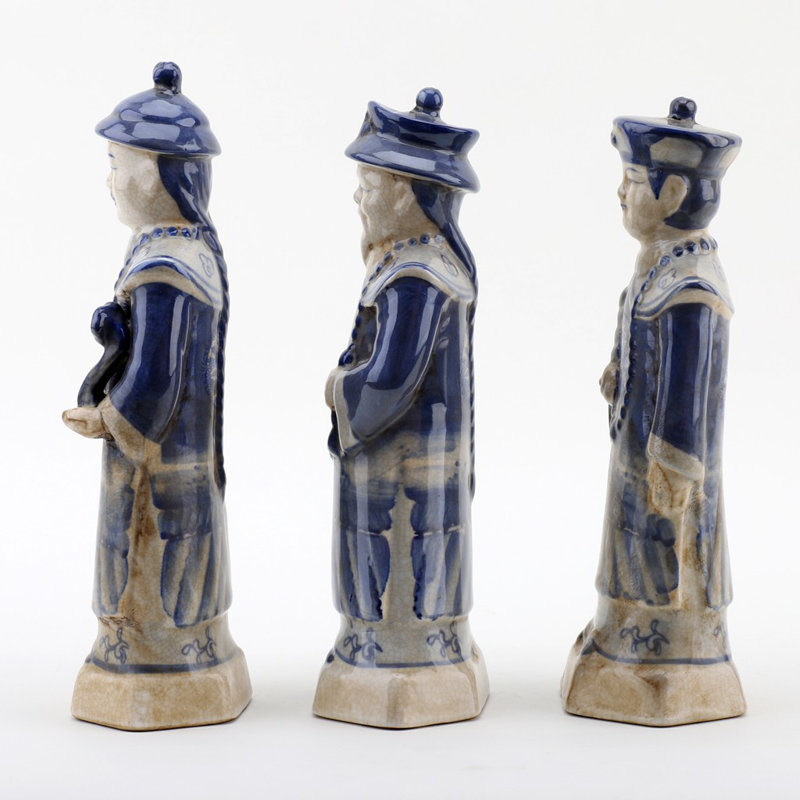 Small Set 3 Men Figurine, Blue