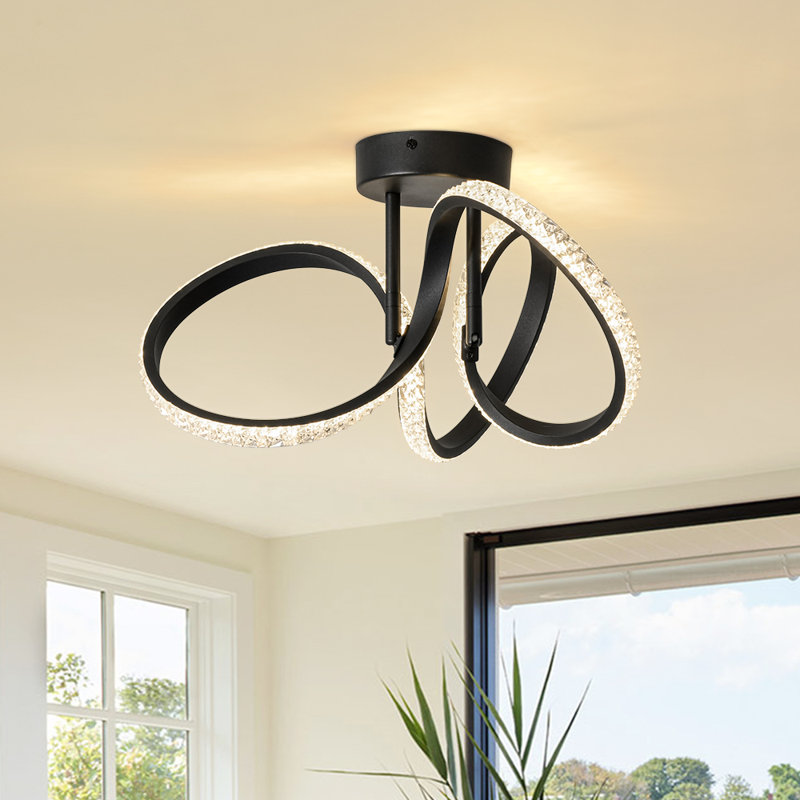 Plafonnier semi-encastré à intensité variable avec cristal à intensité variable