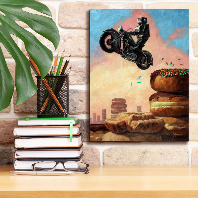 «Dark Rider Again» par Eric Joyner, art mural sur toile, H 16 po x l 12 po x P 0,75 po