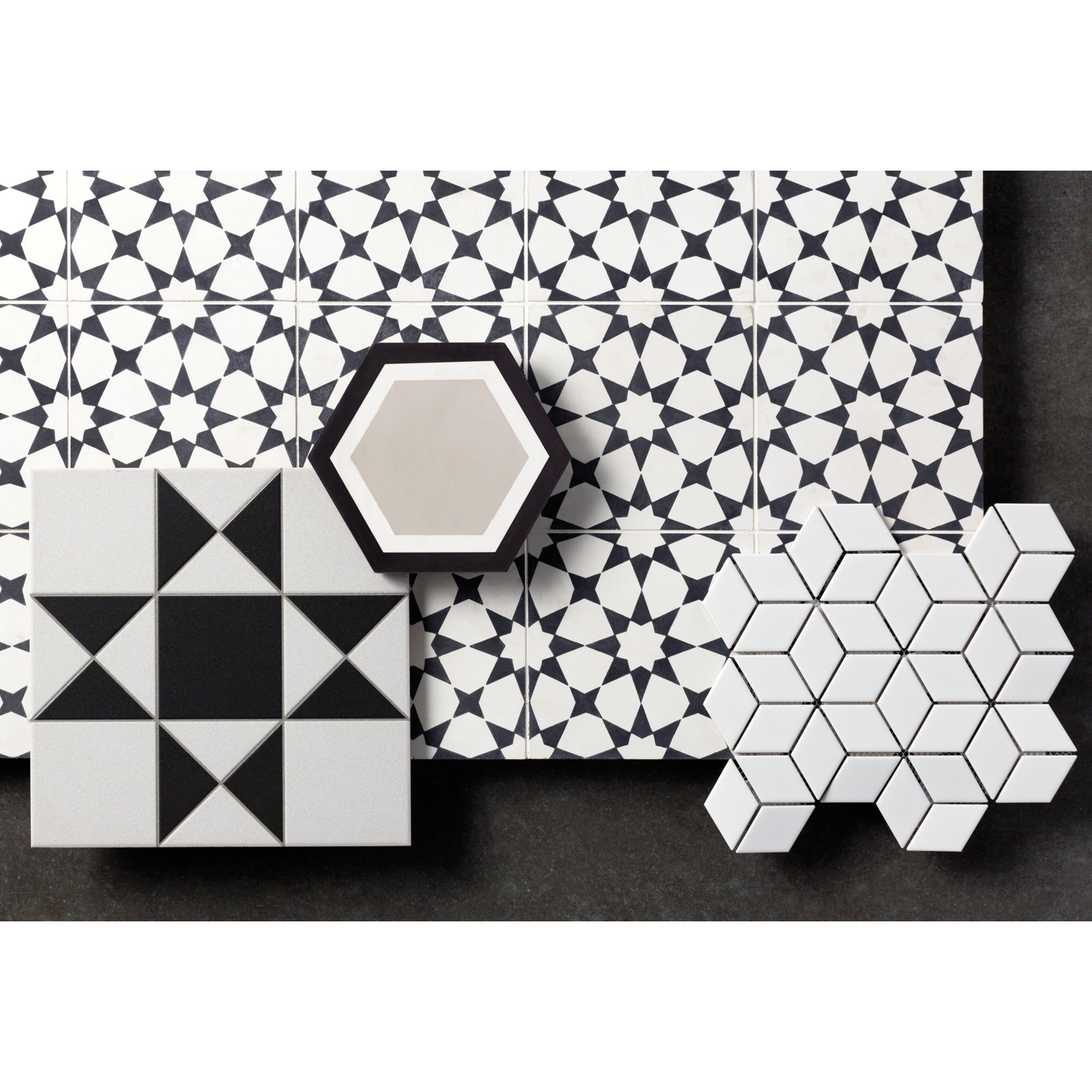 Metro Rhombus 10-1/2 " x 12-1/8 " Porcelain Mosaic Floor & Wall Tile, Matte White
