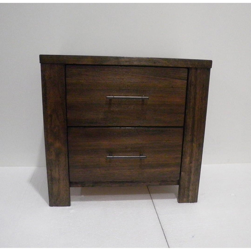 Table de chevet pour chambre à coucher, 2 tiroirs, table de chevet au fini chêne