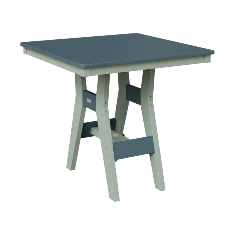 Table de bar carrée 33 po Berlin Gardens Harbor, Ardoise, H 38,87 po x l 33 po x P 33 po, Écume de mer, écume de mer