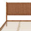 Cadre de lit plateforme Mid-Century moderne avec tête de lit en cuir tissé à la main-133276409-133276410