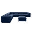 Grand canapé modulaire modulaire avec rangement Canapé modulaire en chenille pour le salon, le dossier cylindrique et les accoudoirs 6 sièges-114229886