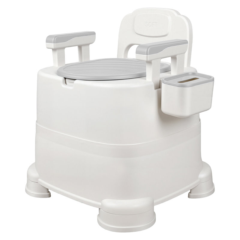 Bedside Commode, Portable Toilet For Adults, Commode Chair For Toilet With Arms Grey