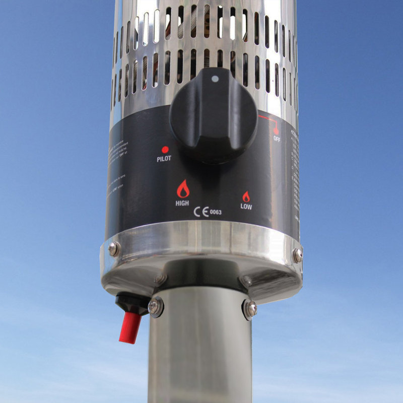 Cabrera Propane Standing Patio Heater, Chrome