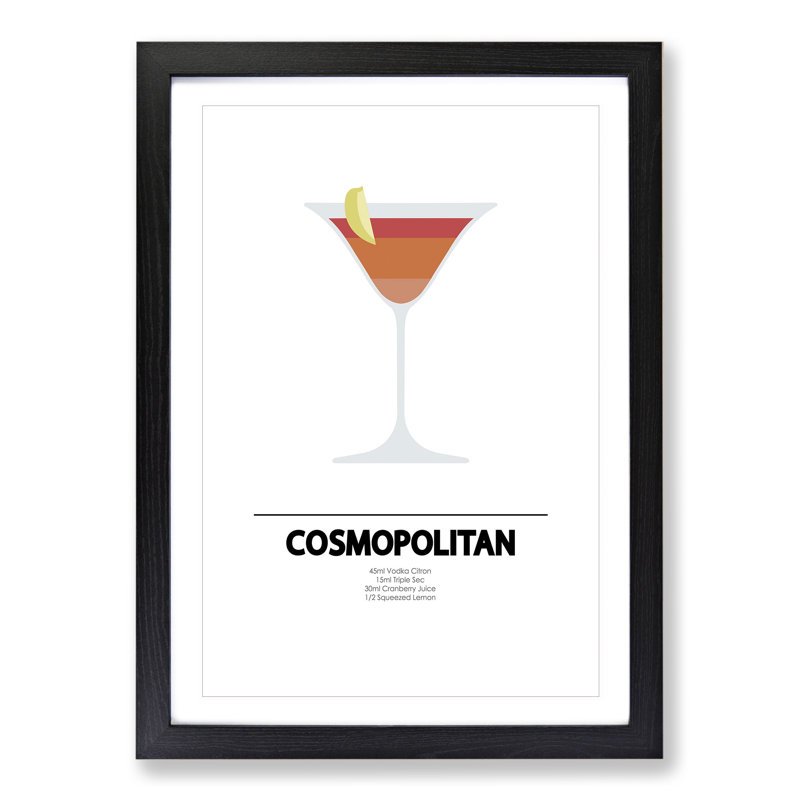 Cosmopolitan - Picture Frame Typography, 90cm H x 65cm W x 2cm D, Black