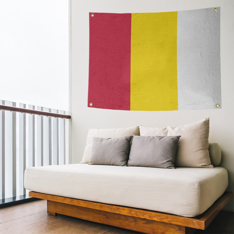 Tapisserie de polyester Baltimore, H 26 po x l 36 po x P 1 po, Rouge / jaune / blanc, Saint-Louis