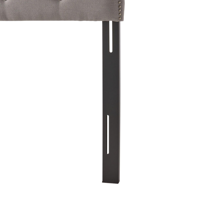 Brooke-Elise Upholstered Metal Panel Headboard, Full / Queen, Gray