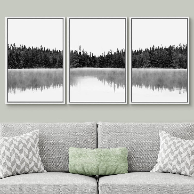 «Woodland Nursery Decor», impression sur toile encadrée sur fond noir, H 24 po x l 16 po x P 1,5 po, Cadre blanc