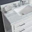 Meuble-lavabo simple 37 po avec plateau en marbre de Carrare Rex