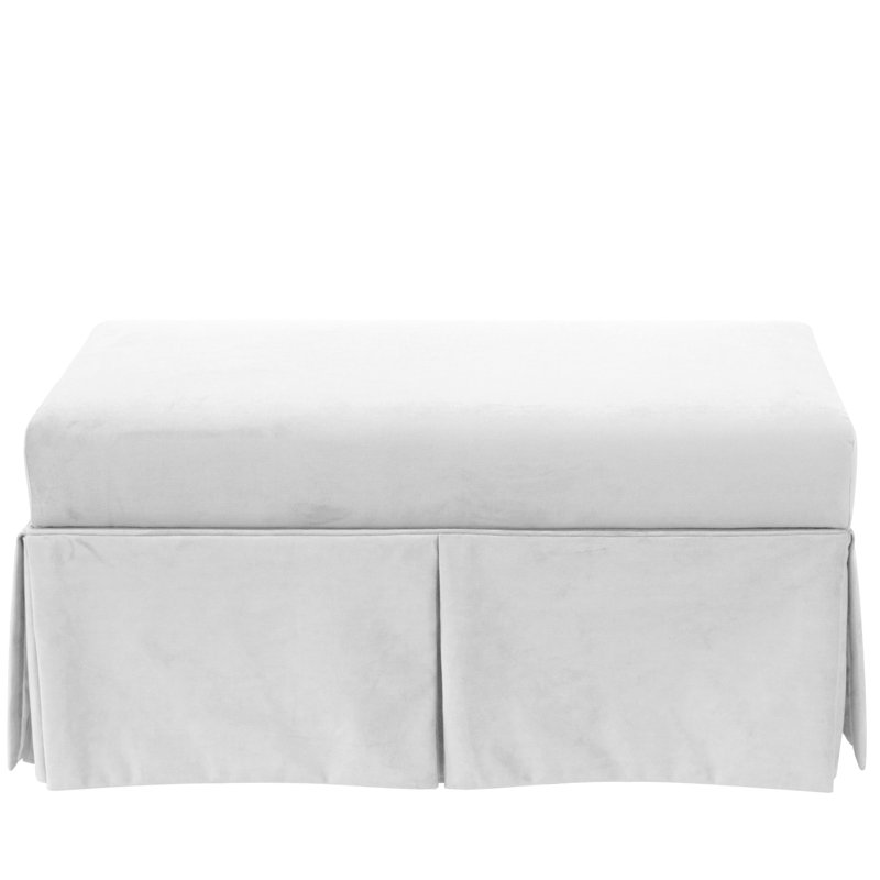 Upholstered Storage Bench, Classic White Velvet