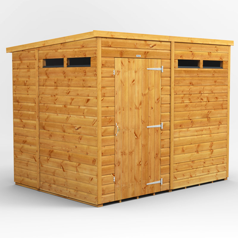 Powersheds 8 x 6ft Timber Tongue & Groove Security Pent Garden Shed
