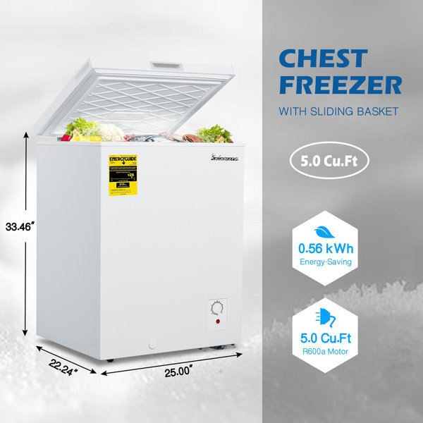 Kalamera 3.5-cu ft Manual Defrost Chest Freezer (Black) in the Chest  Freezers department at