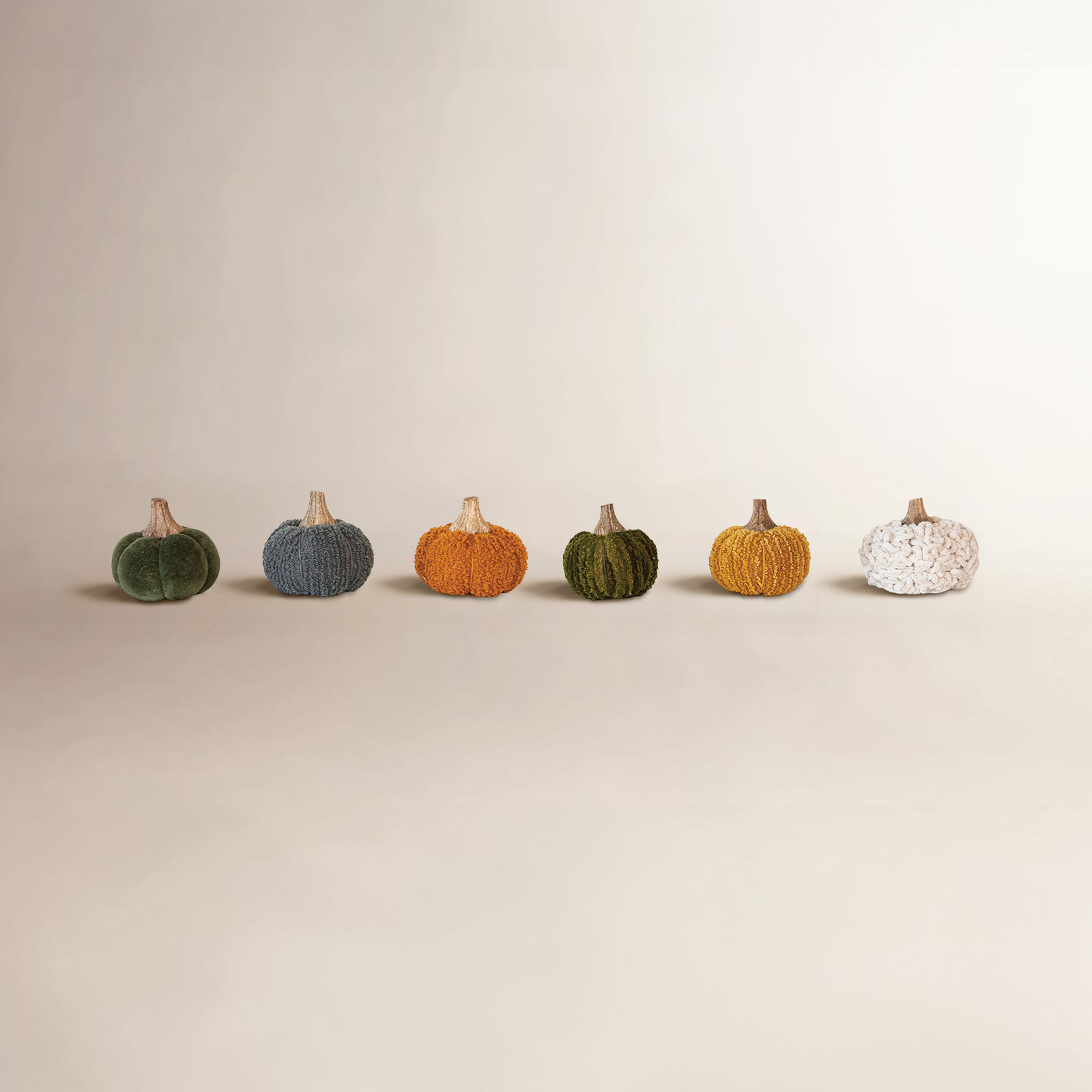 Boucle Velvet Pumpkin Holiday Accent, 3" H x 3.5" W x 3.5" D
