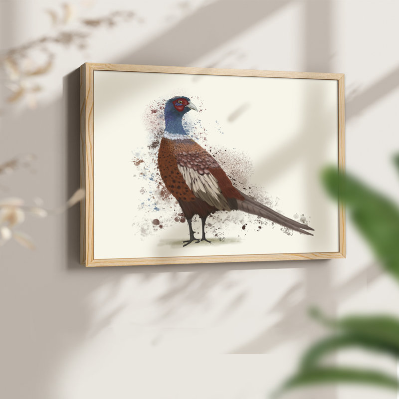 Pheasant Splash 5 - Reproduction encadrée - Restickable, H 8 po x l 10 po, Naturel