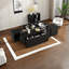 Table basse extensible de 47,2 po à 72,7 po, table basse multifonctionnelle avec finition ultrabrillante, table basse avec 2 espaces de rangement cachés et 2 tiroirs pour le salon-783430572