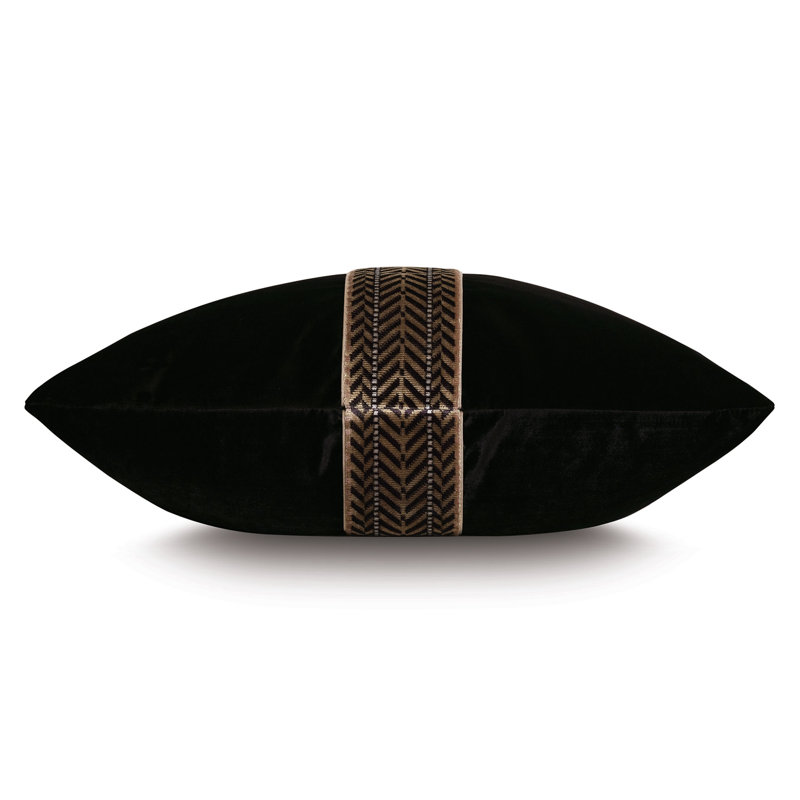 Ebony Appliqued Throw Pillow, 22" x 22"