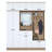 Modern Hall Stand with Mirror, Walnut & White Finish, 70.7 x 89.0 x 14.8 inches | 100% Melamine Coated Particle Board, Numerous Shelves, Wall-Mountable, Additional Storage | Stylish & Functional Entryway Solution