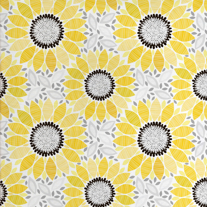 Illustration du tissu fleur de soleil, l 58 po x L 180 po