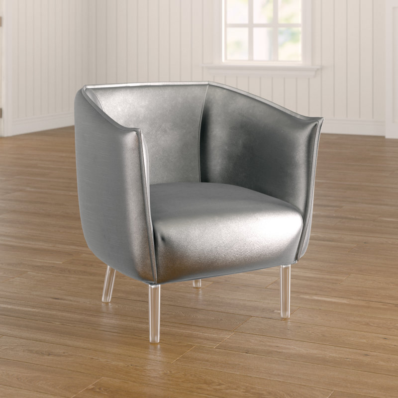 Fauteuil demi-tonneau de 30 po Remus, Velvet argent