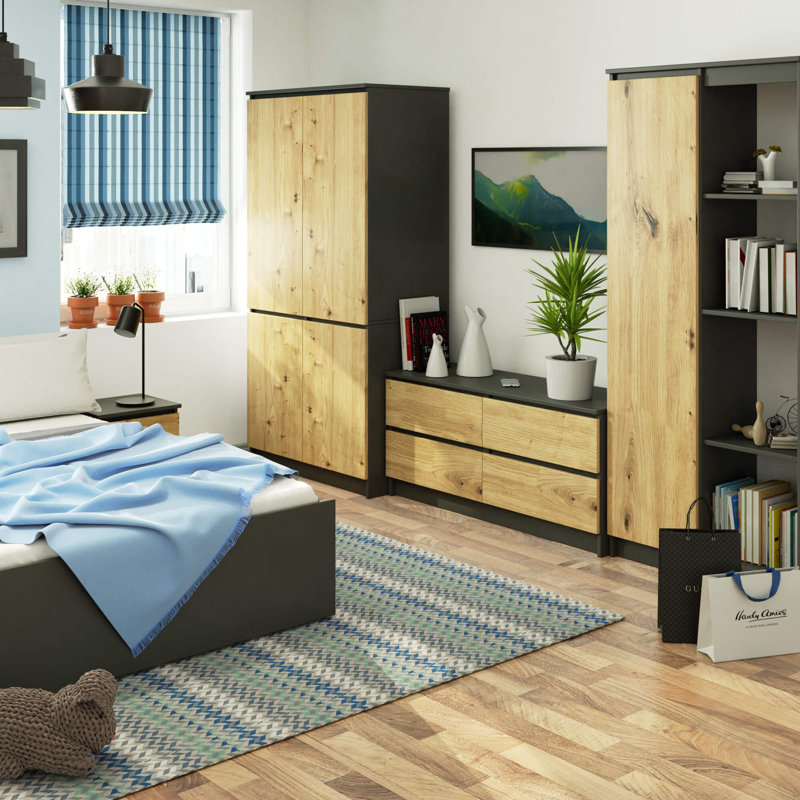Srikanth 4 Door Manufactured Wood Wardrobe
