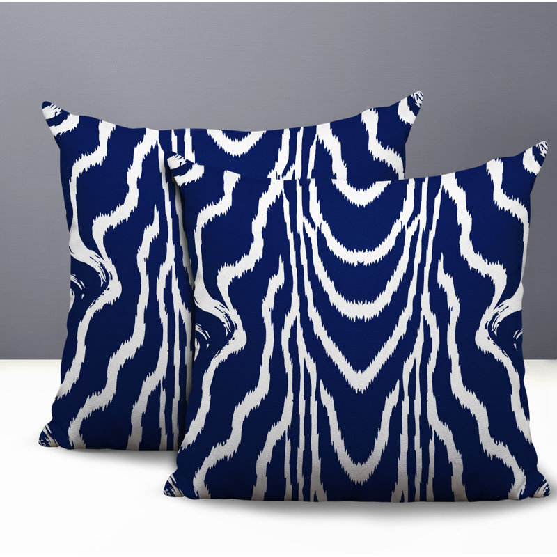 Oreiller réversible intérieur / extérieur Meli, 18x18, Blue