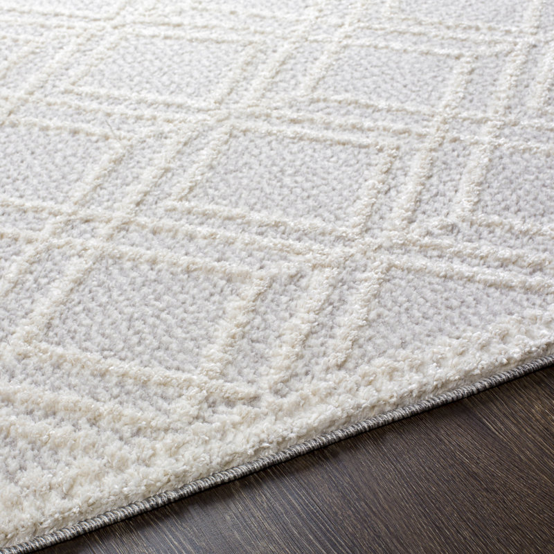 Tapis gris clair / crème Elwell, Rectangle 2 pi x 3 pi