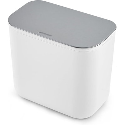 Poubelle suspendue de 1,8 gallon avec couvercle en acier inoxydable, bac à compost sous évier pour armoire de cuisine fixée à la porte, contenant à déchets pour véhicules récréatifs, salle de bain, bureau