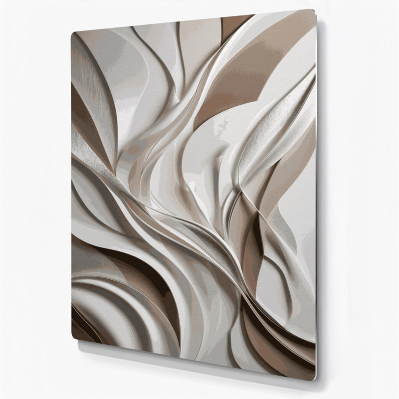 Abstract Shapes 65 Grey Metal Wall Art, 12" H x 18" W