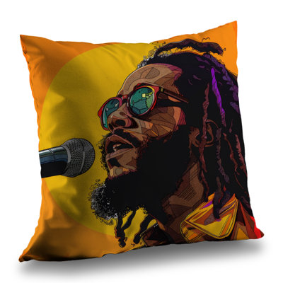 Sing Orange Poly Twill Throw - Stylish Home Decor Accent – Throw Pillow Cover Only, Double-Sided Print, Insert Not Included