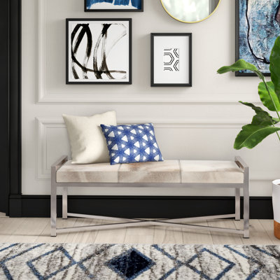 Cayden Genuine Leather Upholstered Bench
